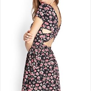 Floral cross back summer skater dress